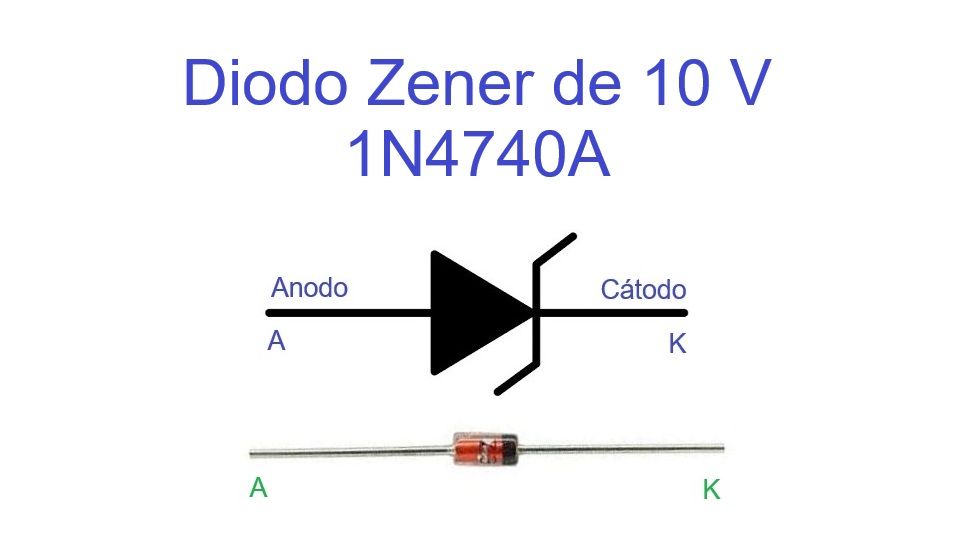 1N4740A - Diodo Zener de 10 V